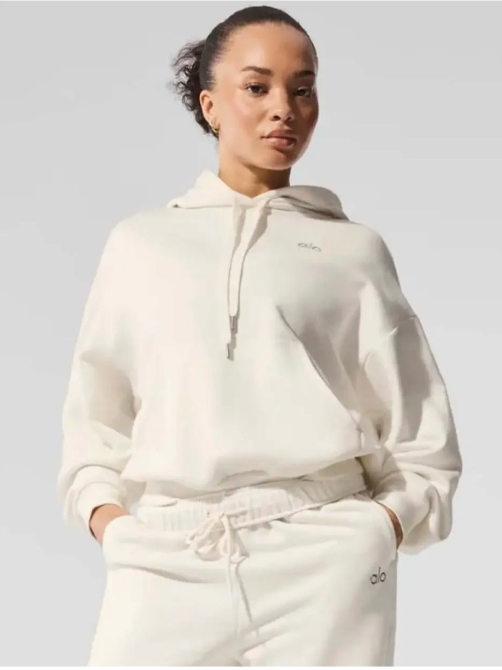 Alo Yoga Accolade Oversized Pullover Hoodie Size S Ivory